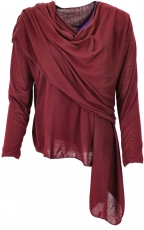 Convertible wrap jacket, boho cardigan - bordeaux red