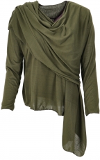Convertible wrap jacket, boho cardigan - olive green