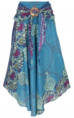 Boho summer skirt, maxi skirt hippie chic - turquoise