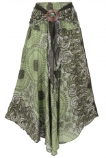 Boho summer skirt, maxi skirt hippie chic - olive green
