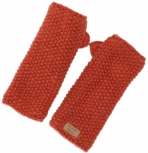 Hand knitted wrist warmers, hand warmers, wrist warmers with bead..