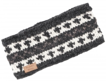 Wool headband - grey/black