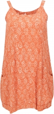 Boho mini dress, summer tunic, little danglers - orange