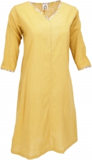 Boho tunic, tunic dress, long sleeve dress - soft yellow