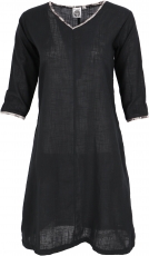Boho tunic, tunic dress, long sleeve dress - black