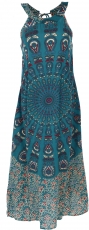 Long boho summer dress, Indian maxi dress - petrol