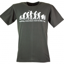 Fun Retro Art T-Shirt `Evolution` - gray