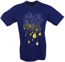 Fun Retro Art T-Shirt `Großstadt` - blau