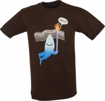 Fun T-Shirt `Help` - braun