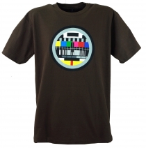Fun Retro Art T-Shirt `Testbild` - braun 