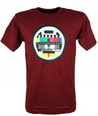 Fun Retro Art T-Shirt `Testbild` - dunkelrot