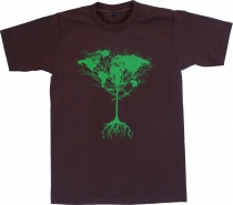 Fun T-Shirt `Weltbaum` - braun