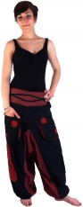 Harem pants harem pants bloomers aladdin pants spiral - black/red