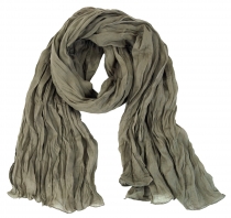 Indian cotton shawl, scarf, krinkel scarf - grey