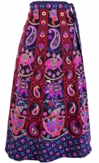 Long Boho wrap skirt, ethno flamenco skirt with elephant motif - ..