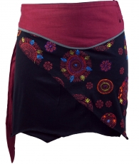 Mini skirt Boho chic, Wrap skirt, Ladies skirt, Cacheur - bordeau..