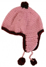 cap with earflaps - pink