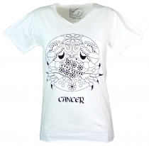 Zodiac sign T-shirt `Cancer` - white