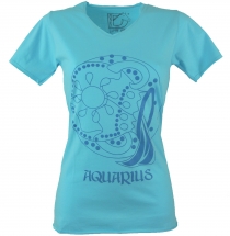 star sign T-Shirt `Aquarius` - turquoise