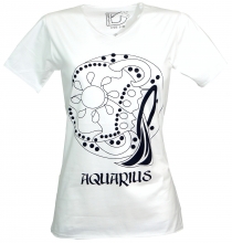 star sign T-Shirt `Aquarius` - white