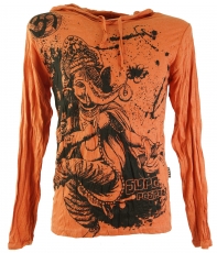 Sure long sleeve shirt, hoodie Dancing Ganesh - rust orange