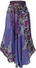 Boho summer skirt, maxi skirt hippie chic - gentian/pink