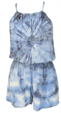 Short airy batik jumpsuit hippie style - blue