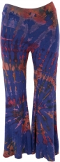 Batik Leggings mit Schlag, Boho Schlaghose - blau