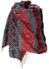 Soft pashmina scarf/stole, shoulder scarf, plaid - Inca pattern g..
