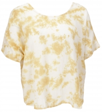 Wide boho blouse top with batwing sleeves, maxi blouse - batik/tu..