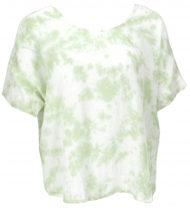 Wide boho blouse top with batwing sleeves, maxi blouse - batik/mi..