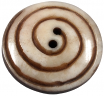Tibet Knopf aus Horn, Knopf Spirale - 2