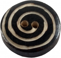 Tibet Knopf aus Horn, Knopf Spirale - 11