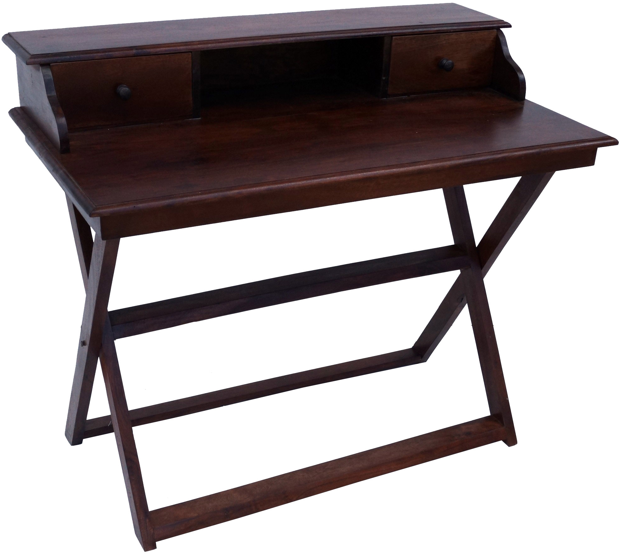 Schreibtisch mit klappbarem Ständer , 2 Schubfächern - Modell 10