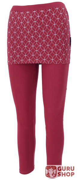 GURU SHOP Yoga-Hose mit Minirock in Bio-Qualität Lange Hosen Alternative Bekleidung Baumwolle Damen